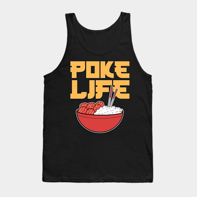 Poke Bowl Hawaiian Sushi Anime Fish Seafood Aloha Tank Top by amango